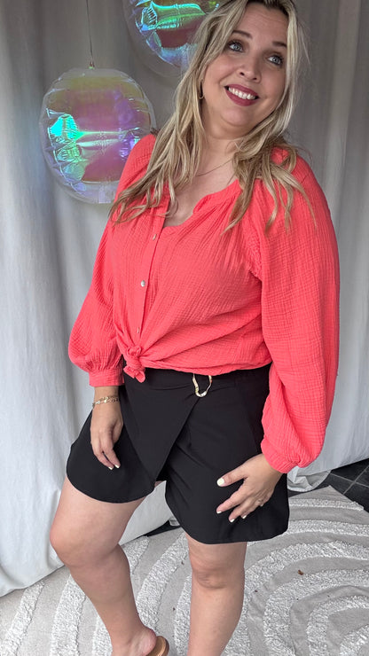 Sofia tetra blouse koraal