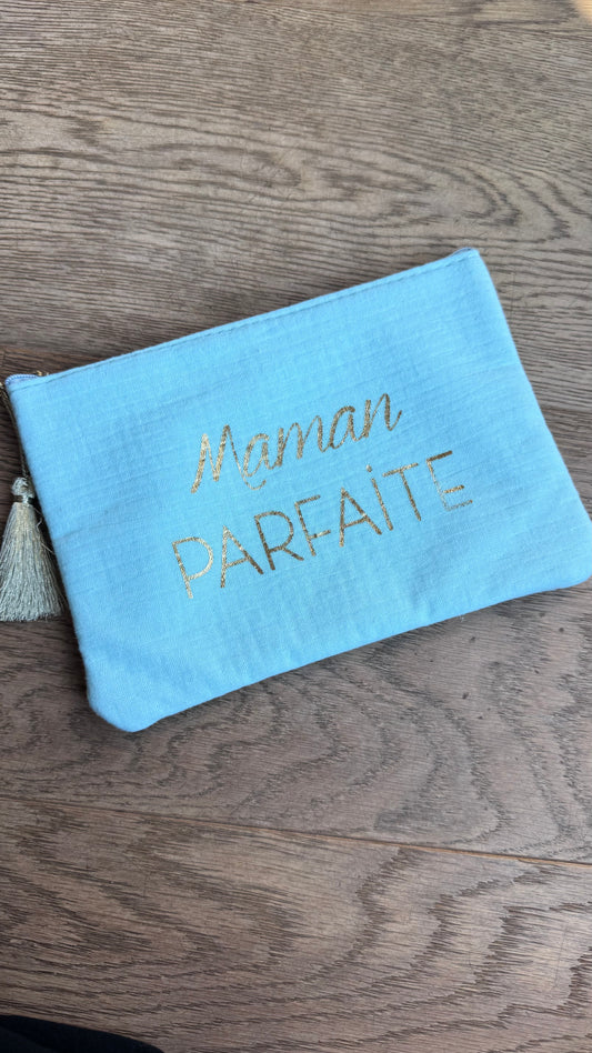 Make-up tasje "Maman parfaite" blauw