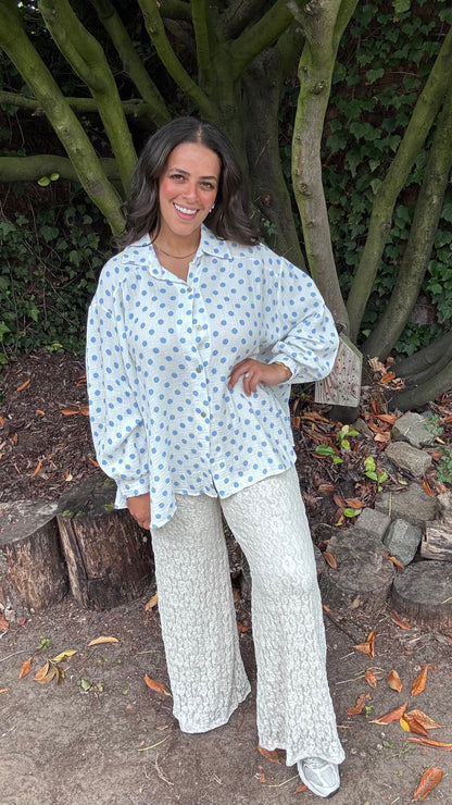 Dots tetra blouse - Blauw