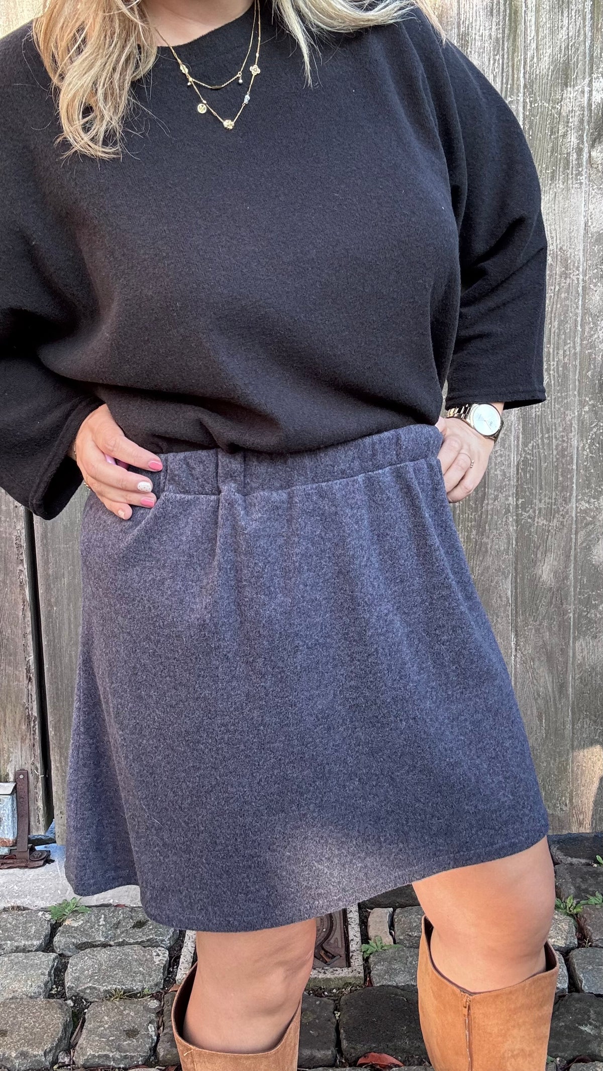 Basic rok - Donkerblauw