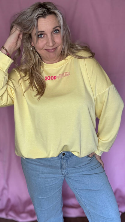Good vibes sweater - Geel