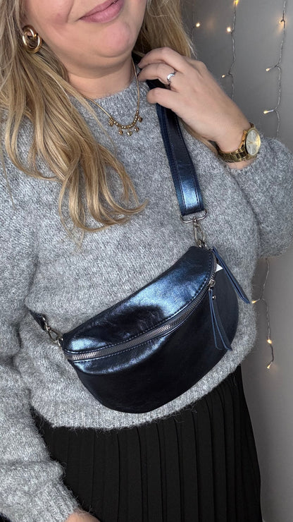 Heuptas metallic - Blauw