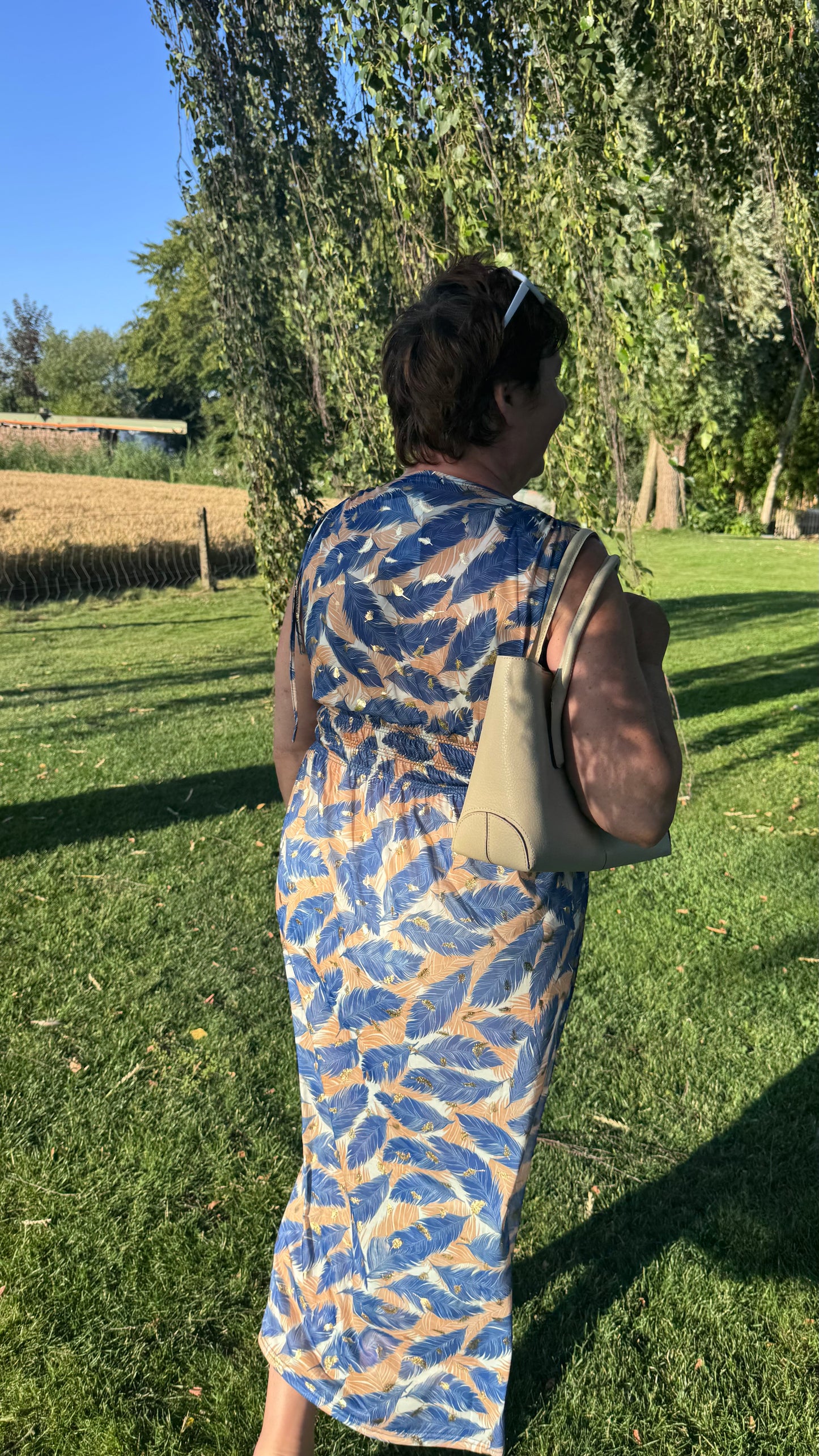 Every Woman Dress - Golden feather (blauw)