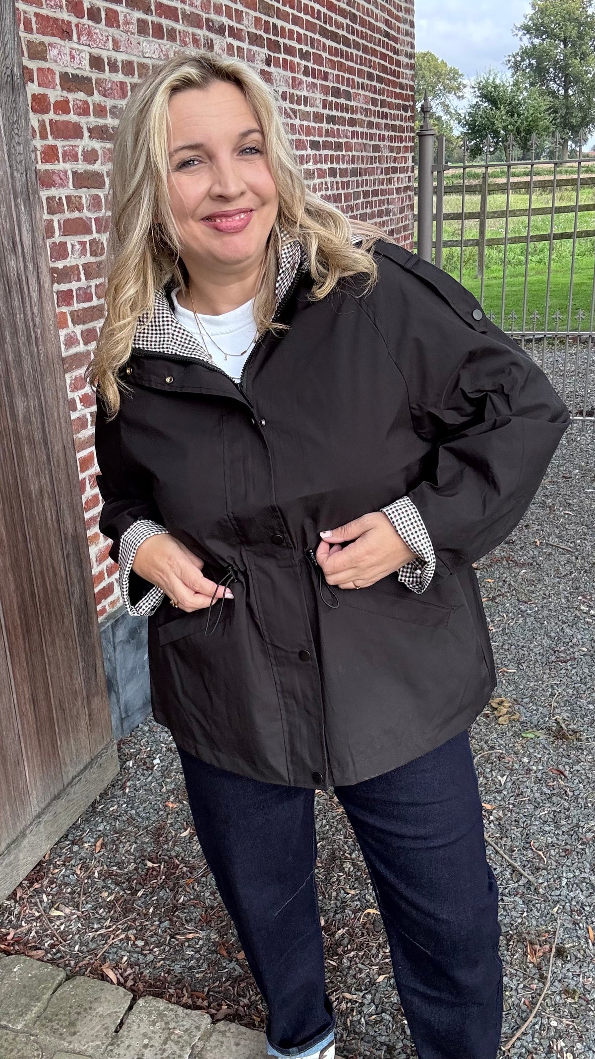 Vichy trenchcoat - Zwart