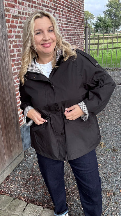 Vichy trenchcoat - Zwart