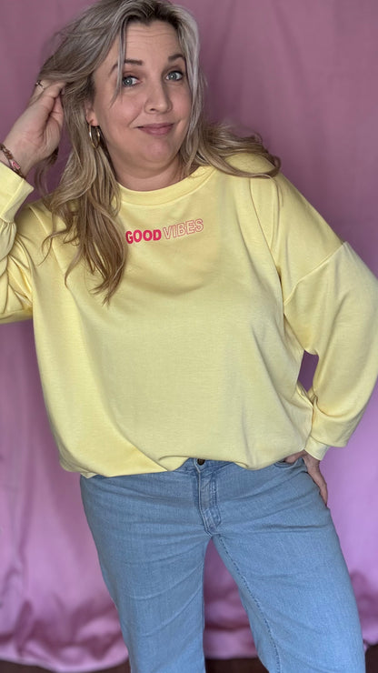 Good vibes sweater - Geel