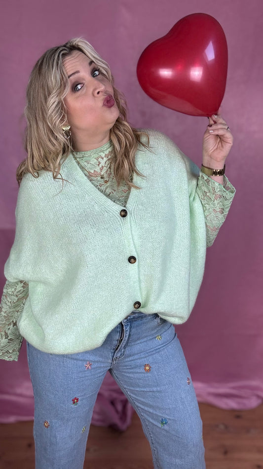 Candy cardigan - Mintgroen