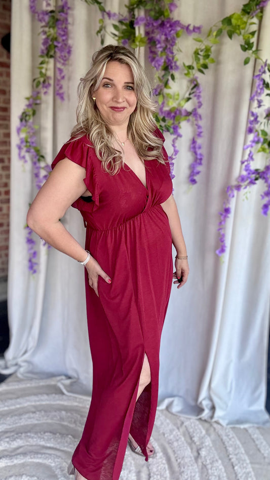 Lush dress wijnrood