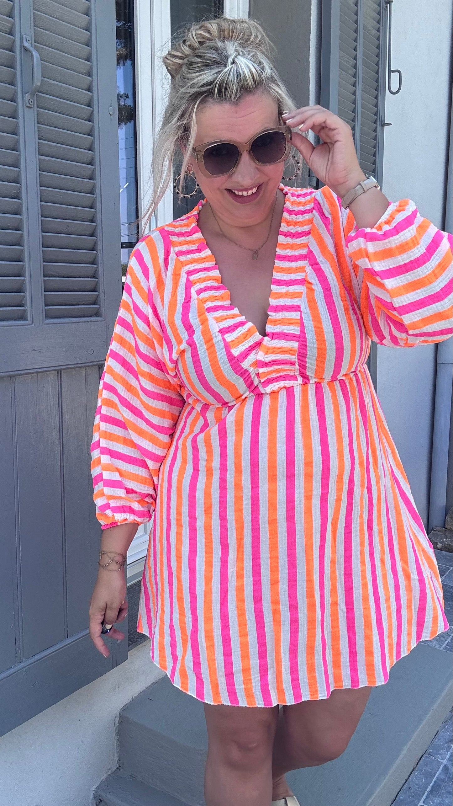 Fiesta dress gestreept