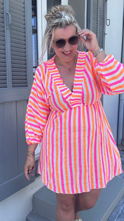 Fiesta dress gestreept