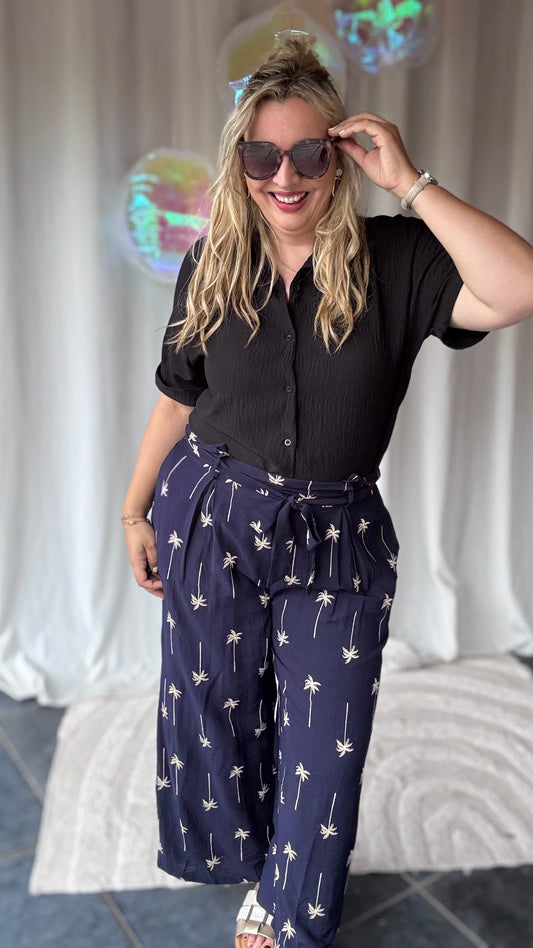 Palmtree pants navy