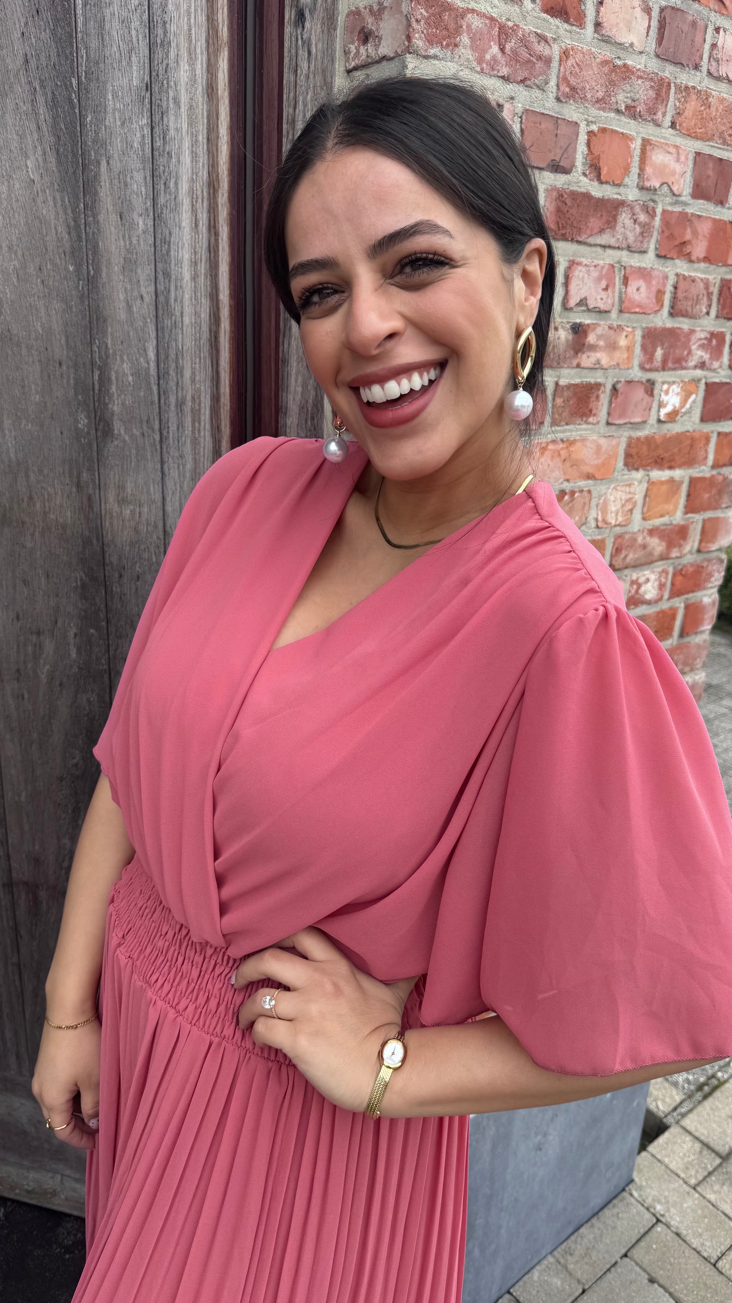 Plissé jumpsuit - Plum