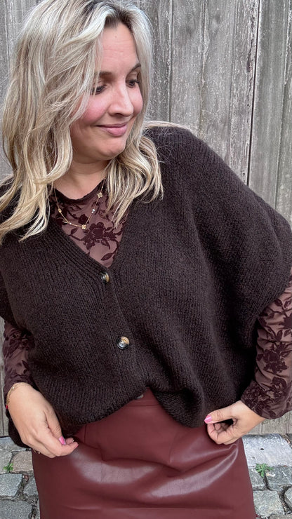 Elora cardigan - Bruin