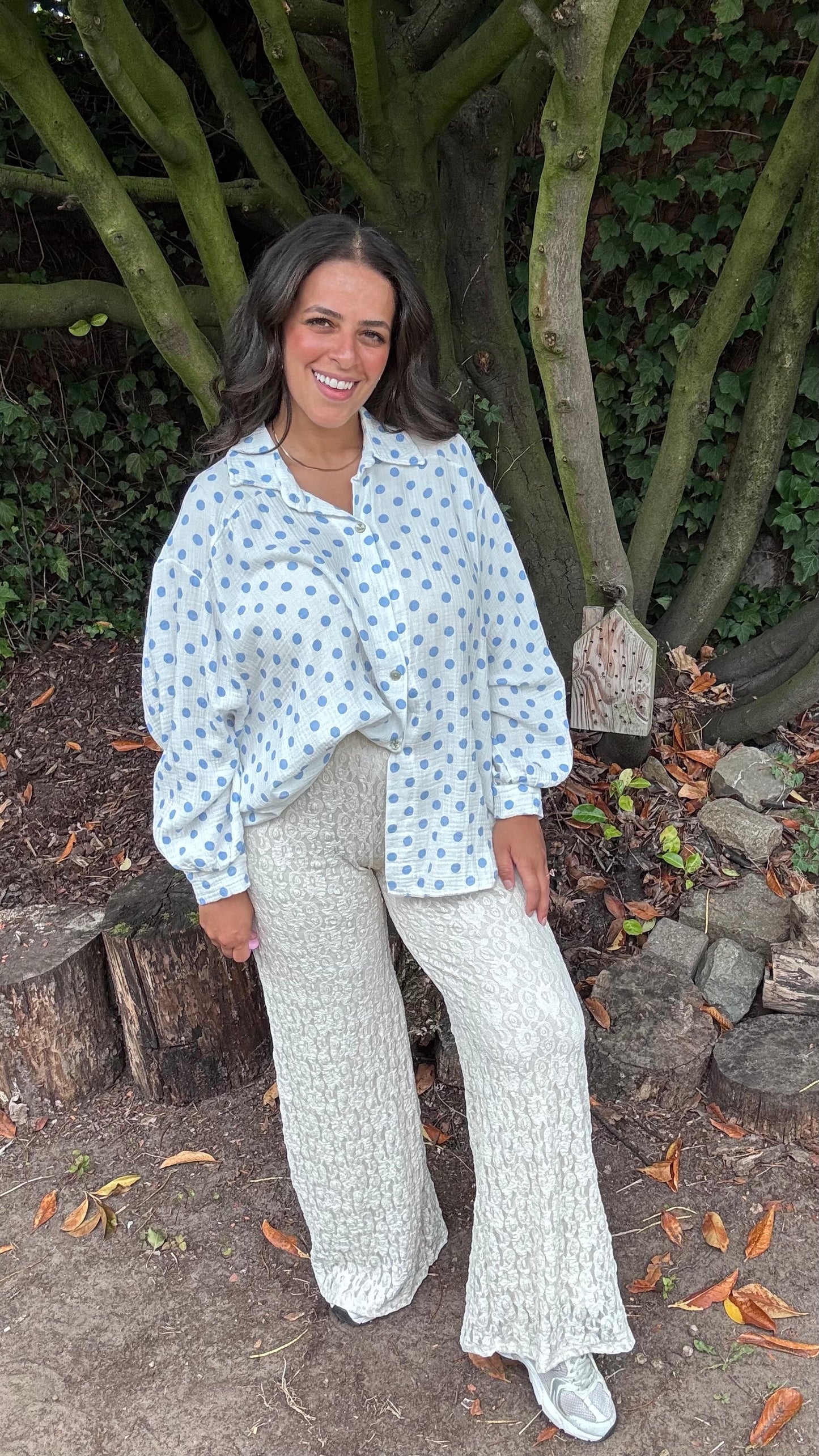 Dots tetra blouse - Blauw