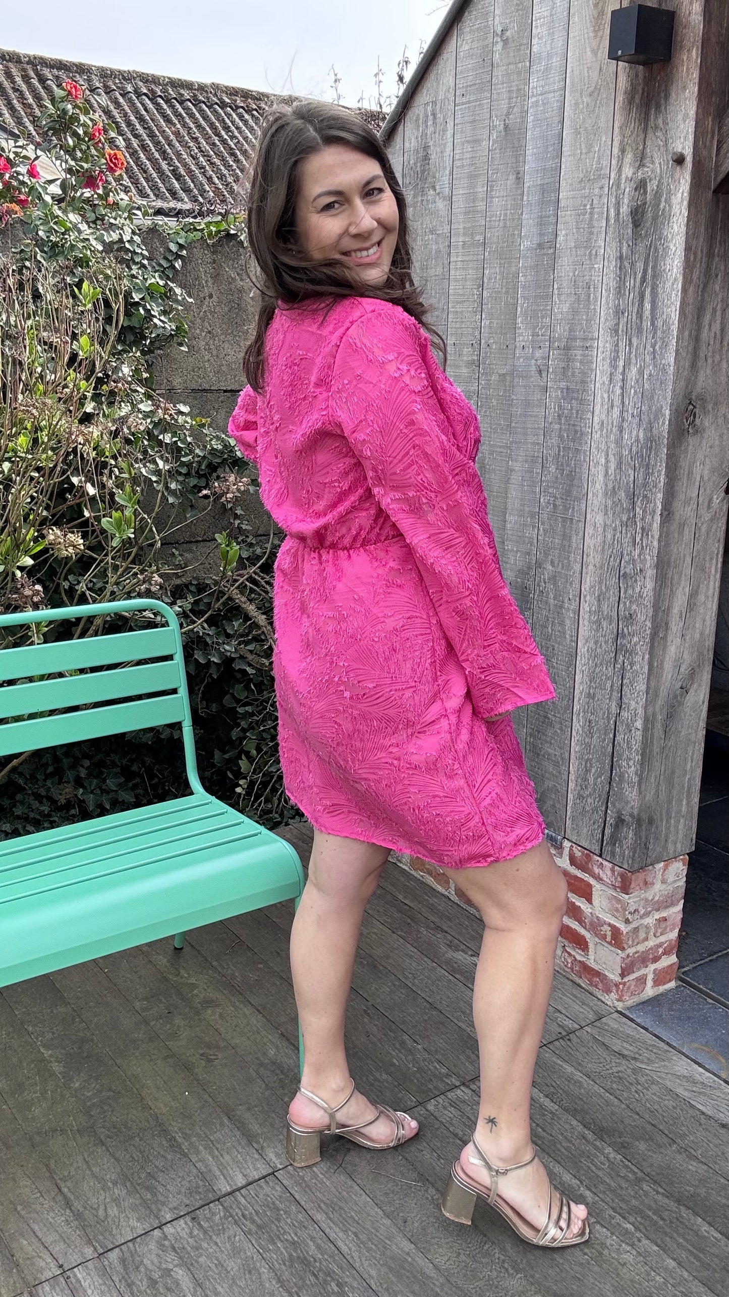 Feather dress - Fuchsia