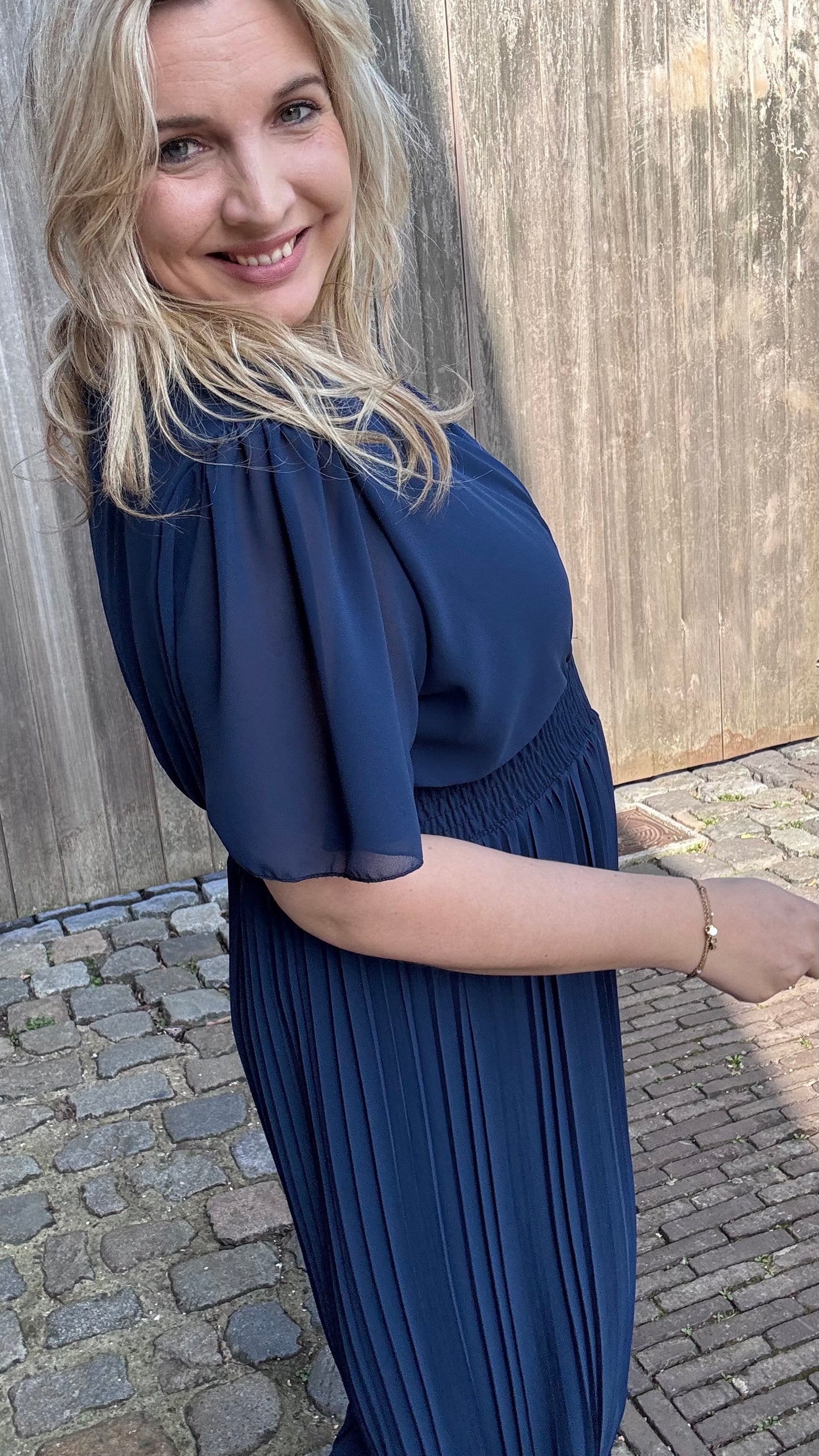 Plissé jumpsuit - Navy