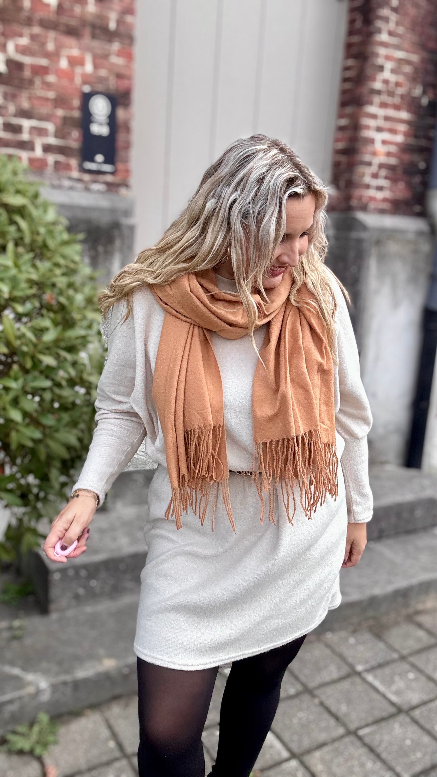 Cozy Tea sjaal - Lichtbruin