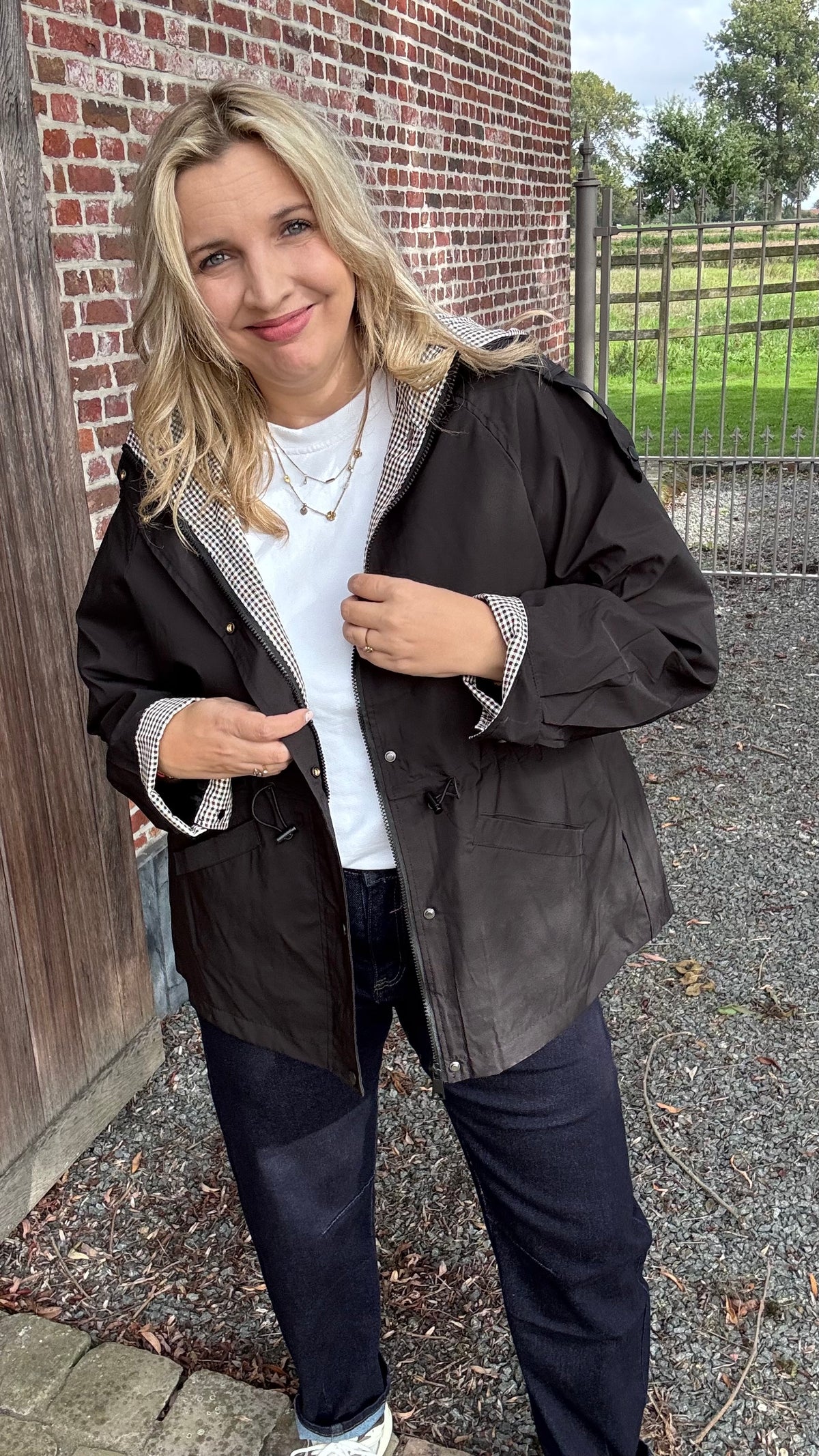 Vichy trenchcoat - Zwart