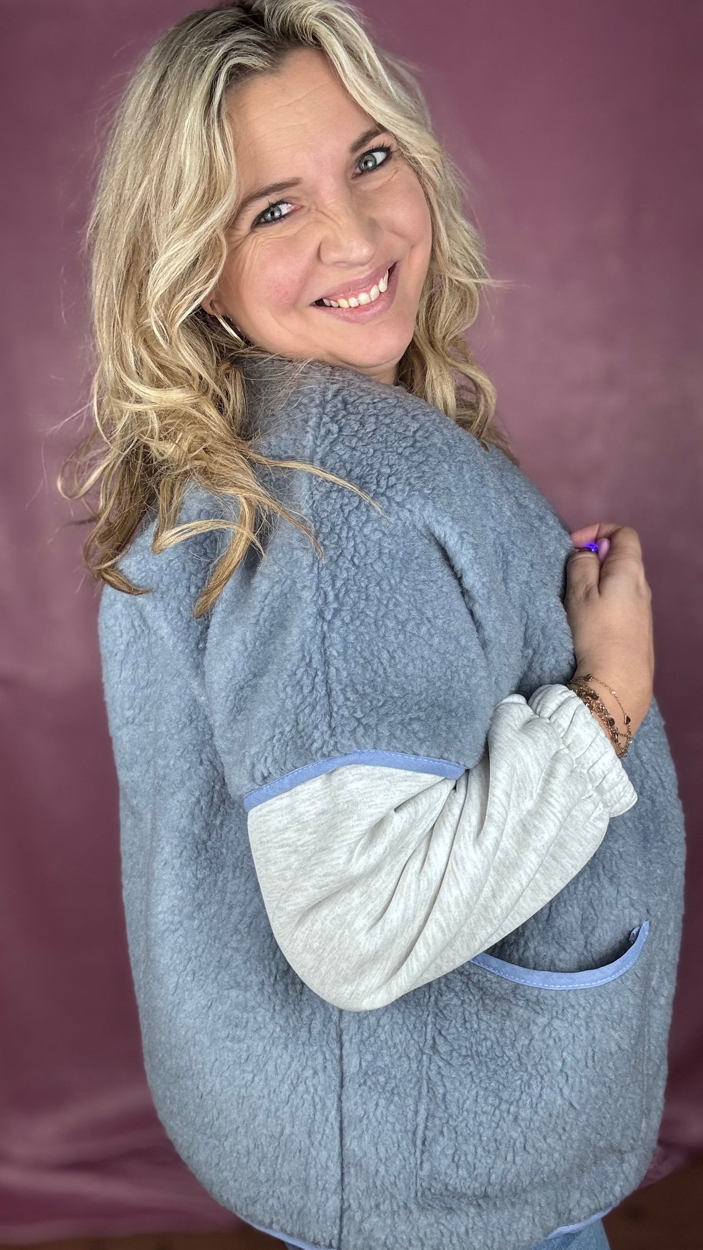 Teddy Easy gilet - Blauw