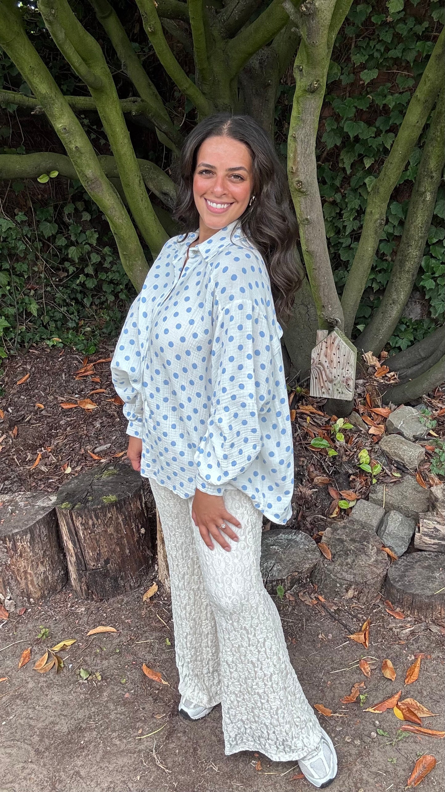 Dots tetra blouse - Blauw
