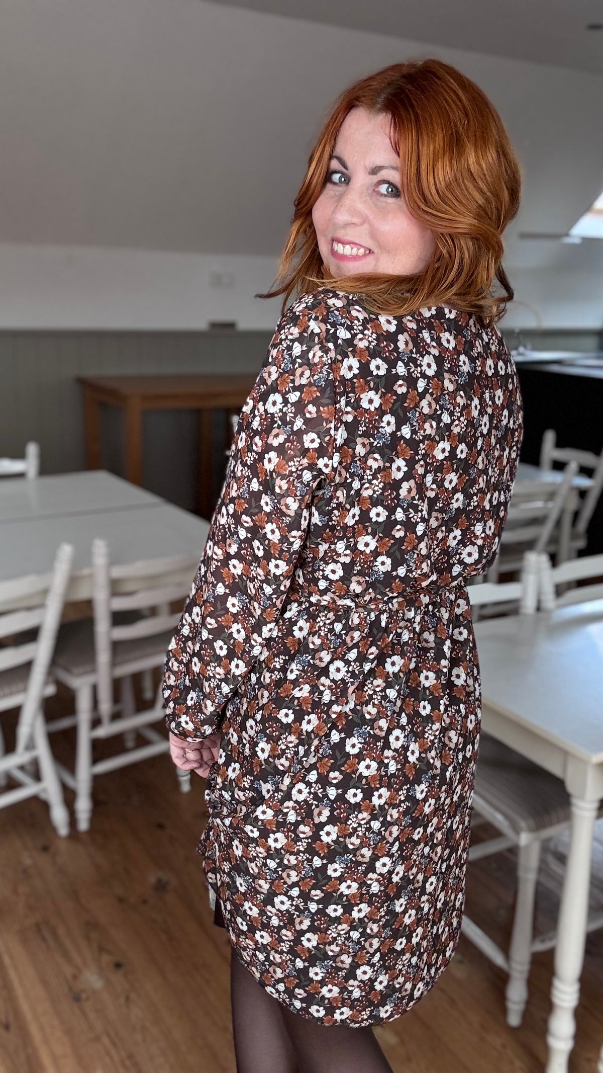 Autumn bloom jurk - Zwart