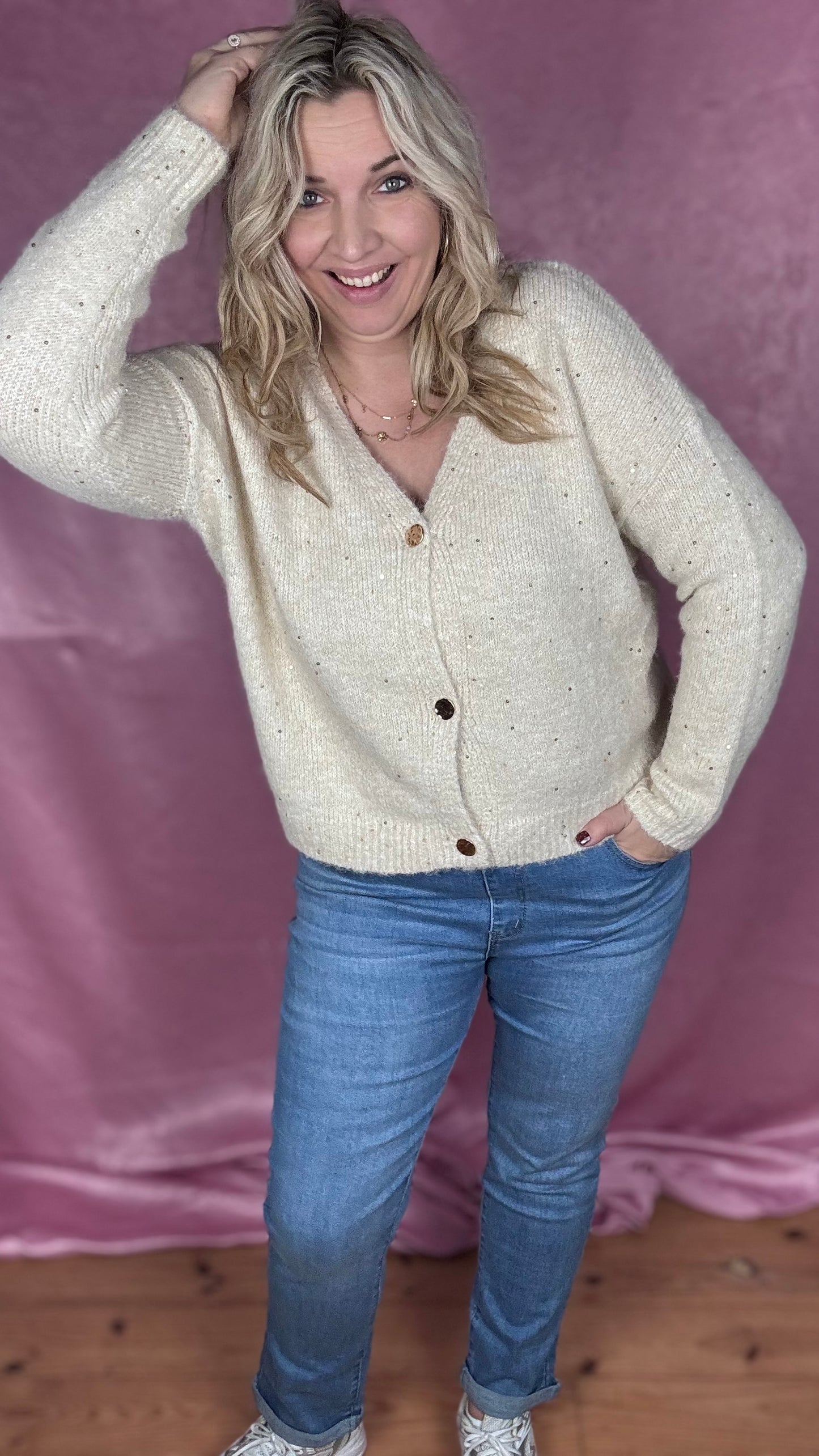 Soft knit cardigan - crème