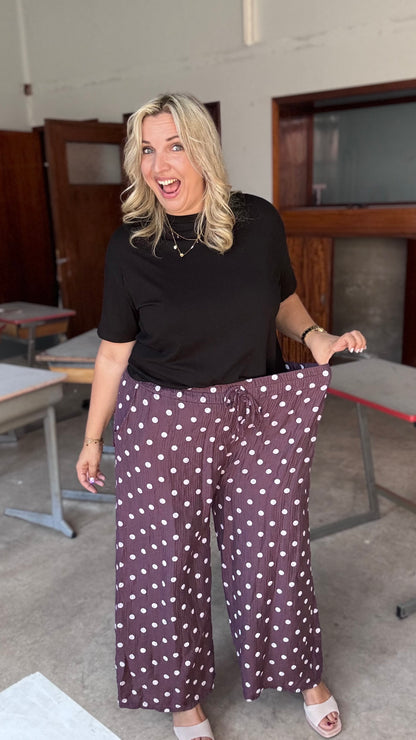 Pippa dots broek - Plum