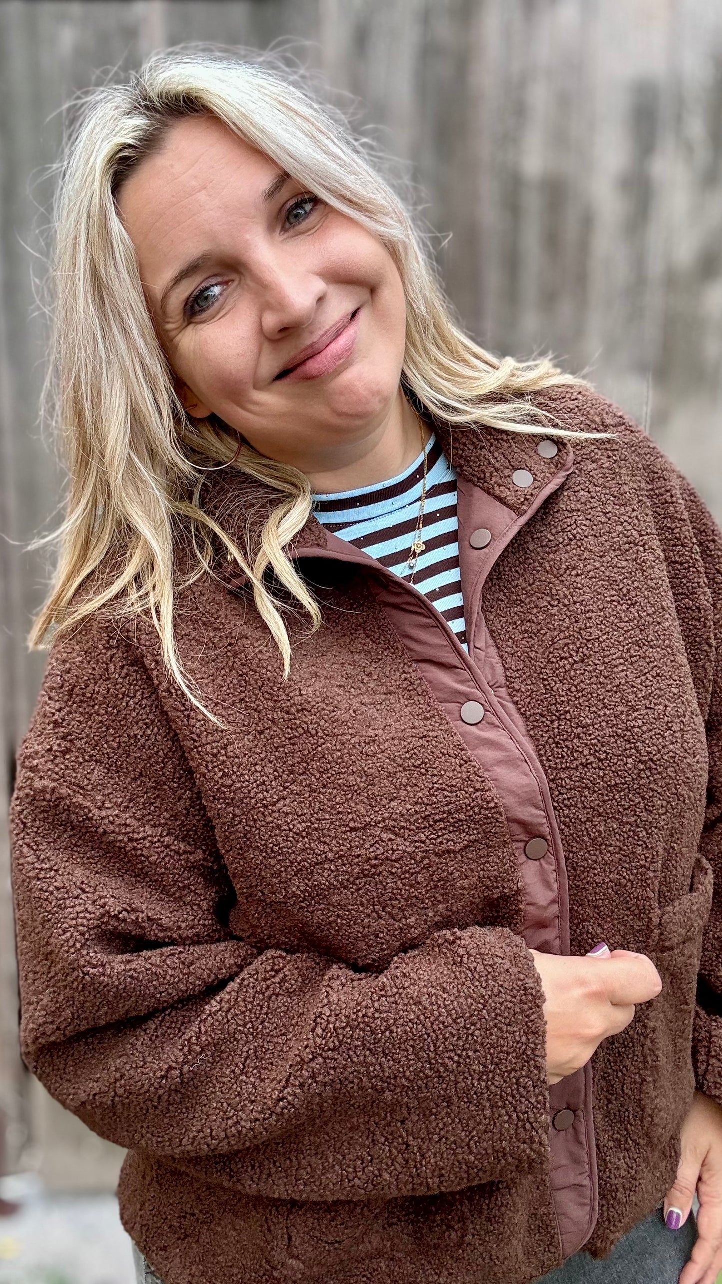 Reversible Teddy Jacket - Choco