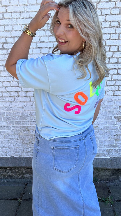 Soleil shirt multicolor - Blauw