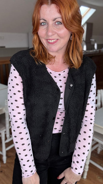 Teddy gilet - Zwart