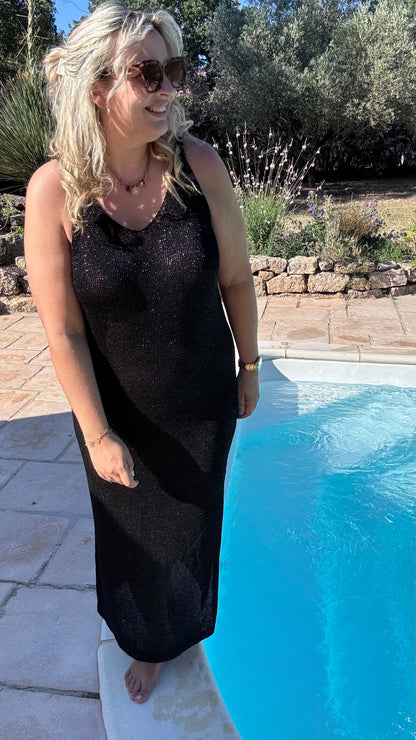 Beach cover-up dress (zwart)