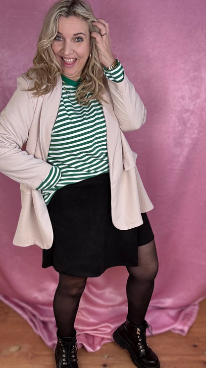 Leopard touch blazer - zand