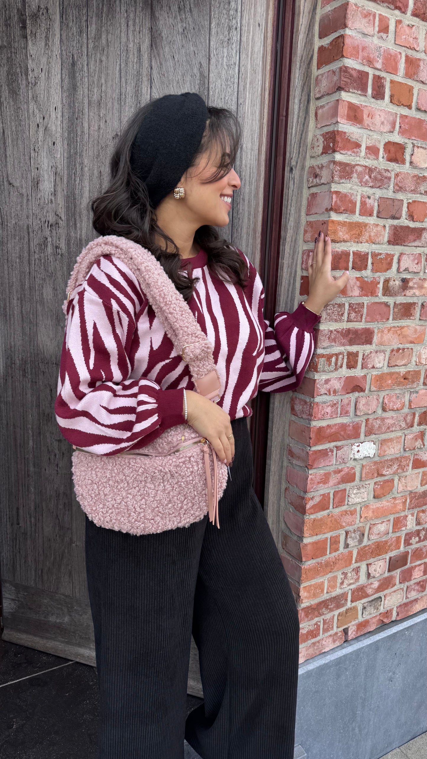 Zebra trui - Burgundy