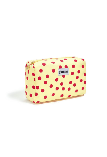 Make-up tas dots -  geel