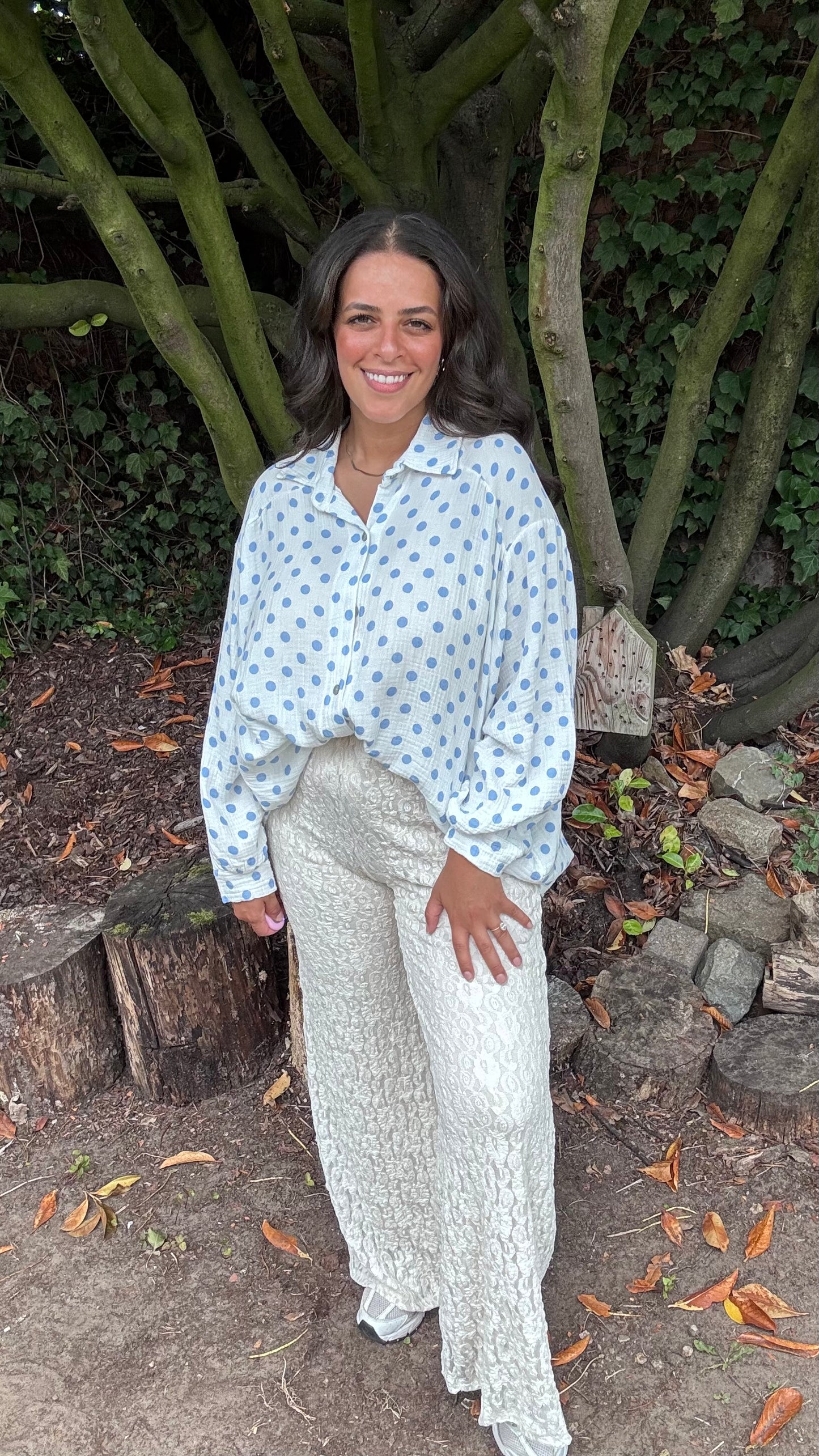 Dots tetra blouse - Blauw