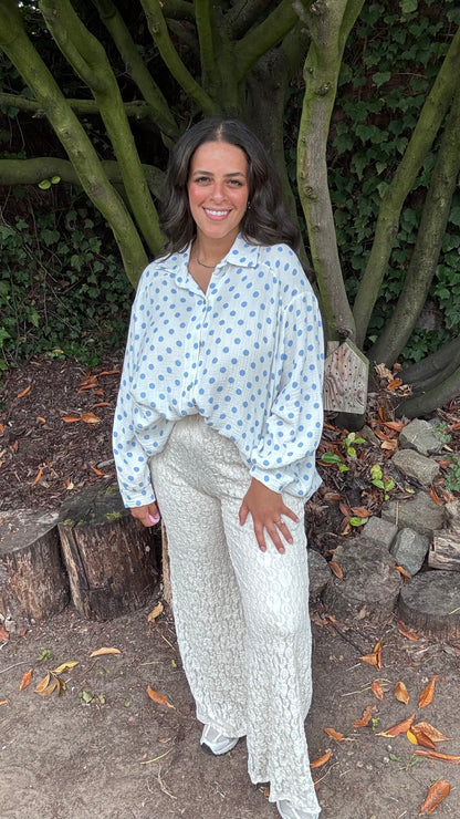 Dots tetra blouse - Blauw