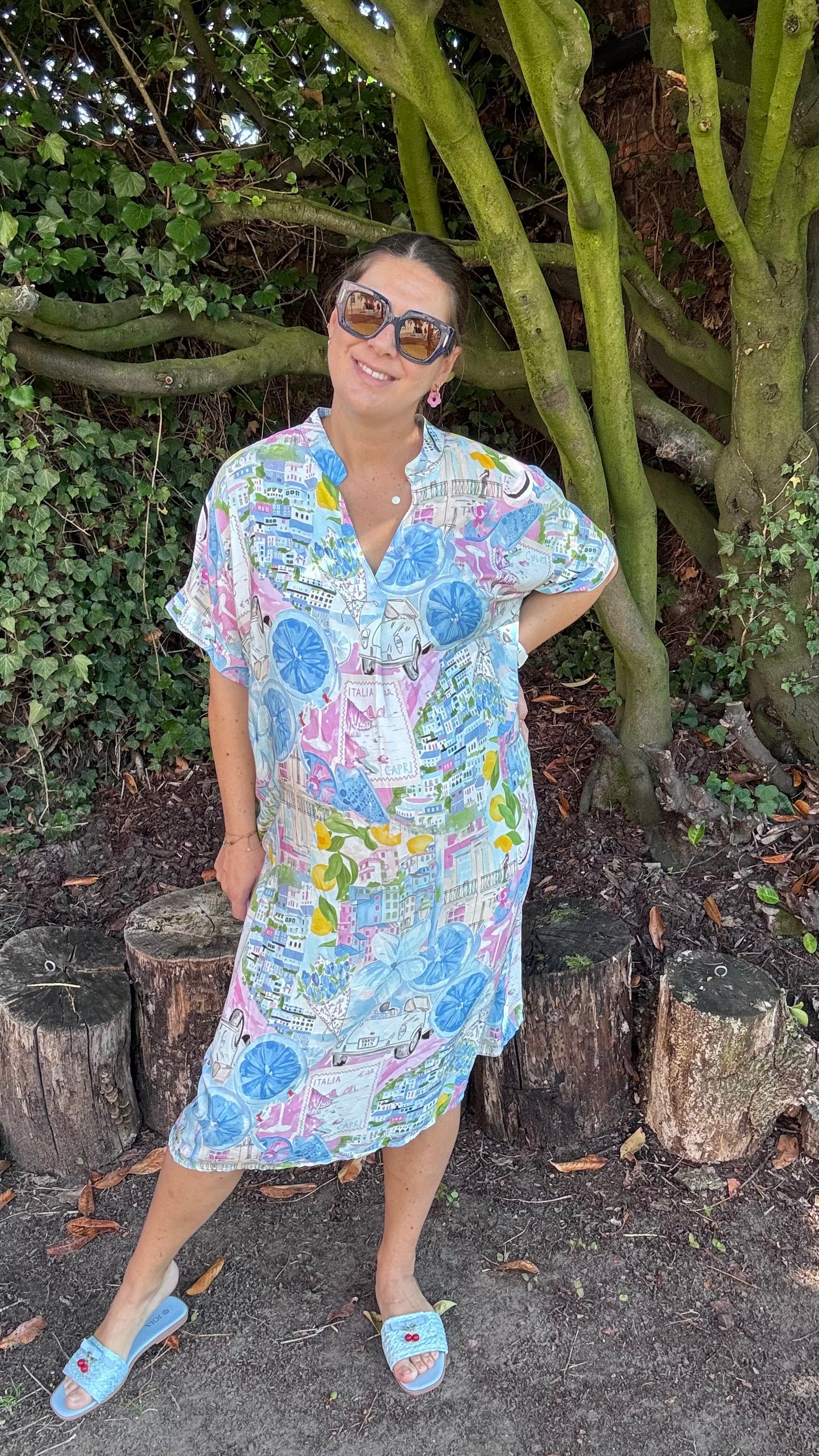 Tropical escape dress - Blauw