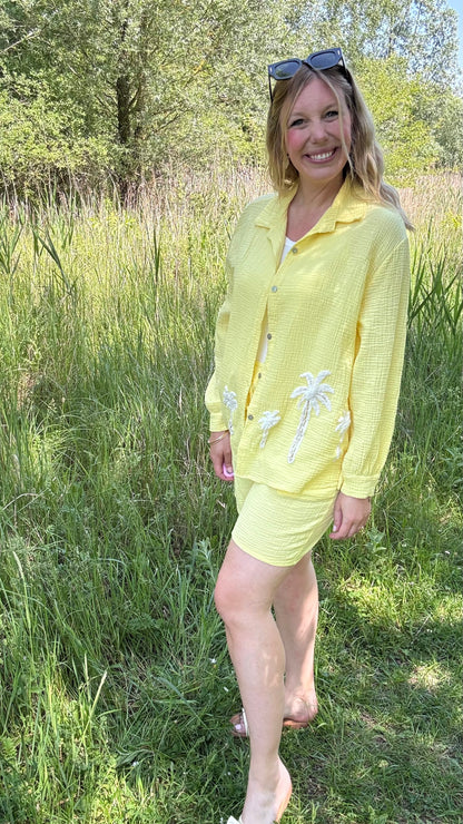 Palm breeze blouse - Geel