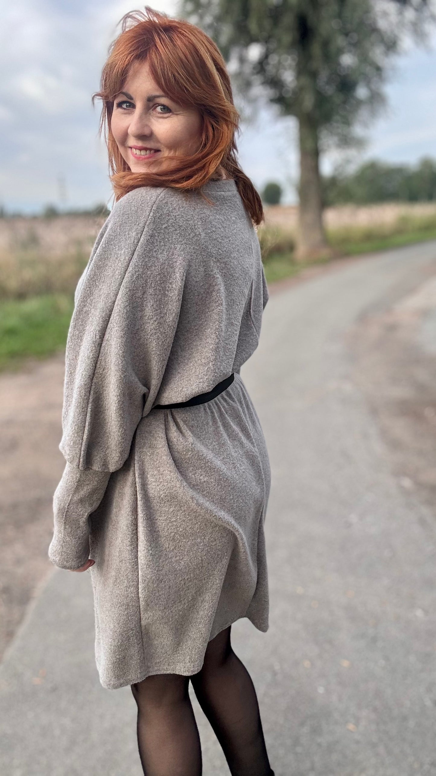 Lounge luxe jurk - Taupe