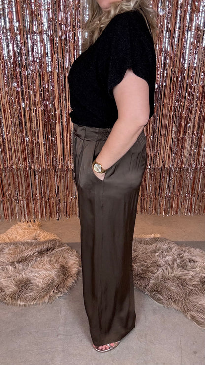 Glamour flow broek - Coffee