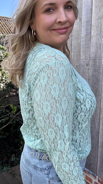 Flower lace curve - Mint