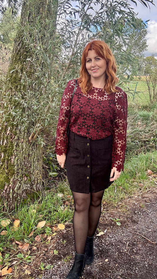 Velours mood rok - zwart