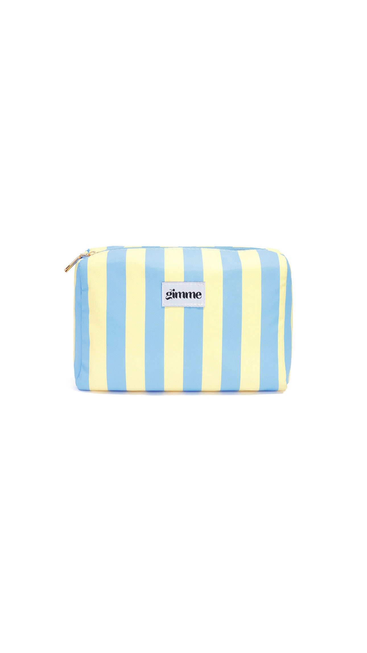 Make-up tas stripes - geel/blauw