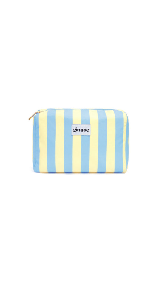 Make-up tas stripes - geel/blauw