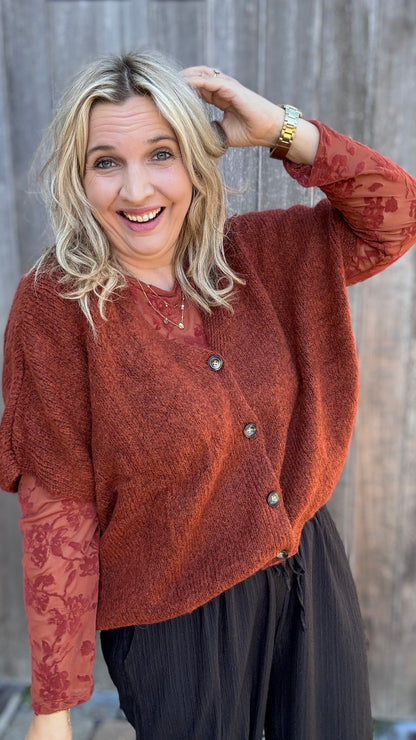Elora cardigan - Brique