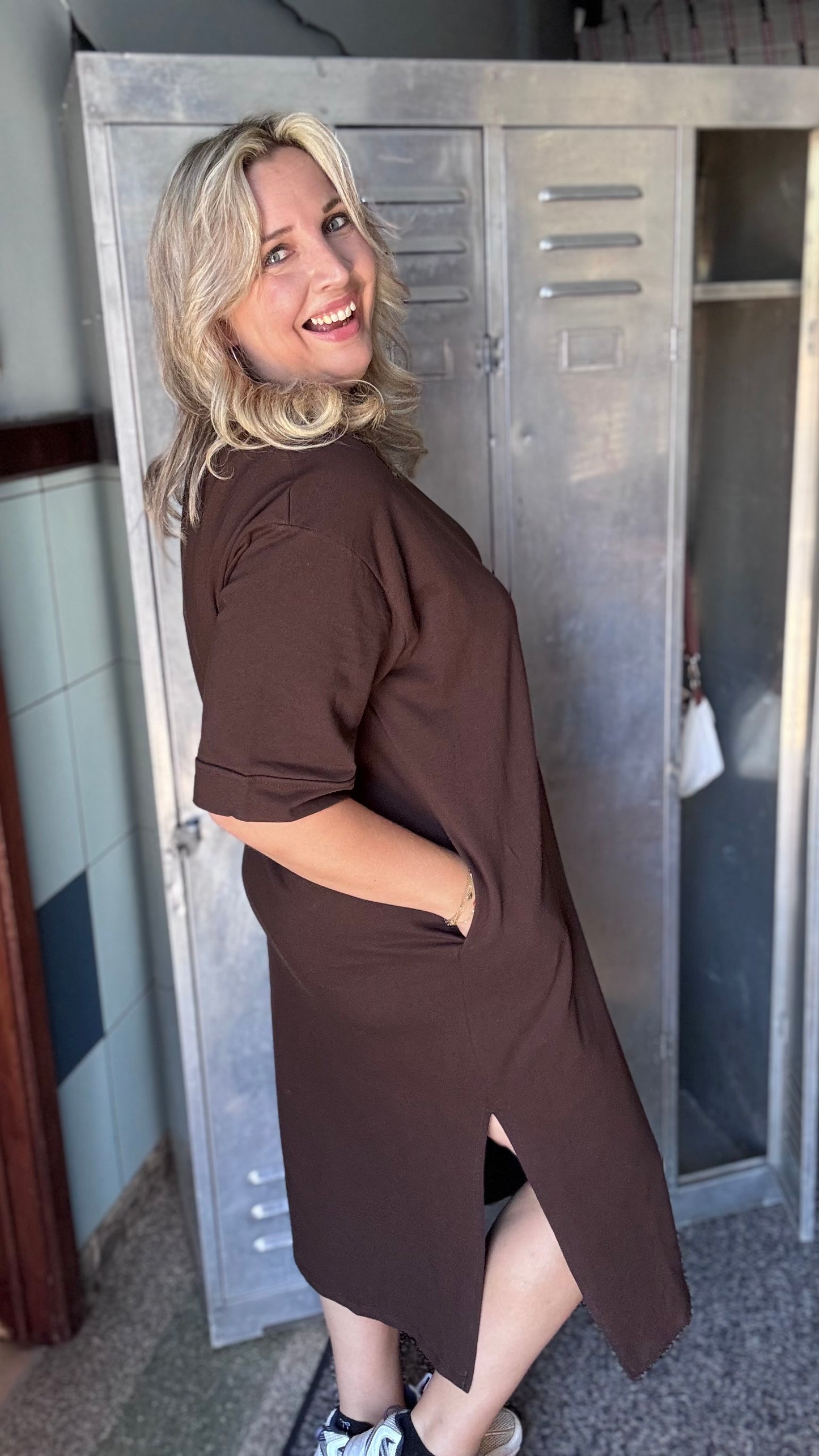 Bibi sweaterjurk - Chocolat