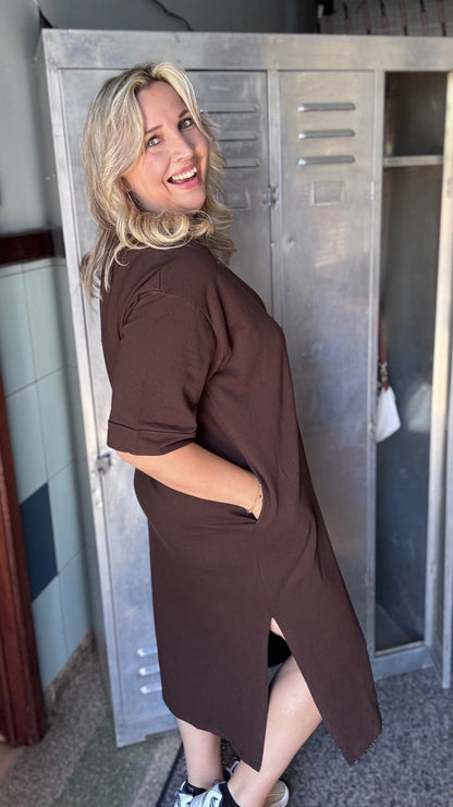 Bibi sweaterjurk - Chocolat