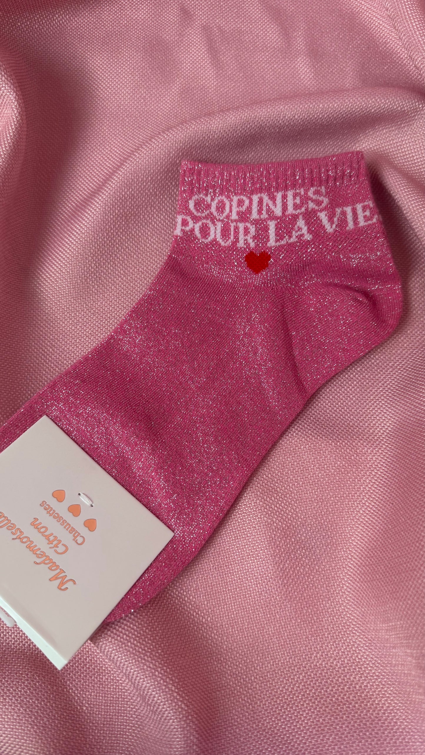 Quote sokken: Copines pour la vie (enkelsokken)