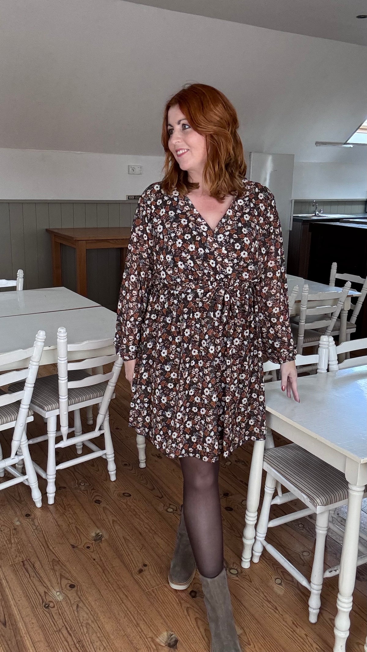 Autumn bloom jurk - Zwart