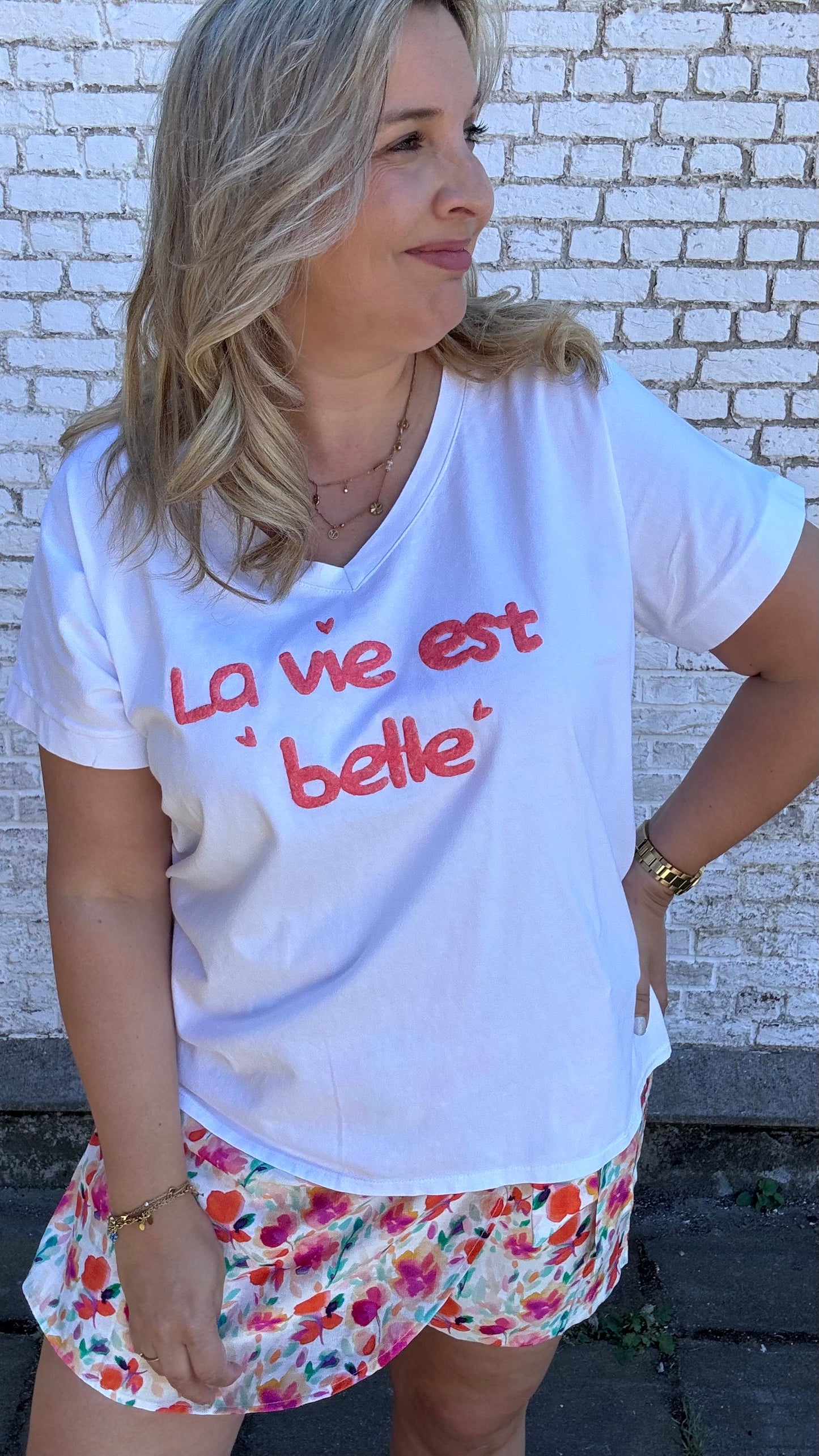 Shirt La vie est belle - Koraal